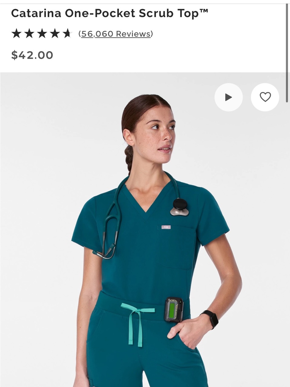 Figs Catarina One-Pocket Scrub Top